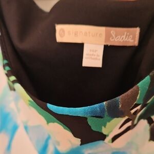 Signature Studio Blue and Green Sheath Midi Dress